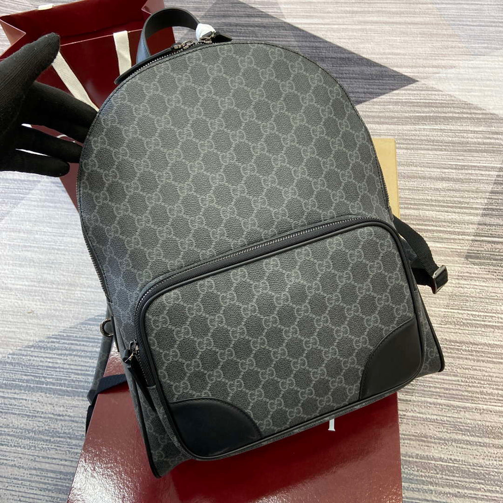 Gucci 821159 GG Emblem Medium Backpack Black