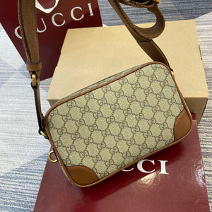 Gucci 821155 GG Emblem small crossbody bag Beige and dark brown - Default Title - View 4