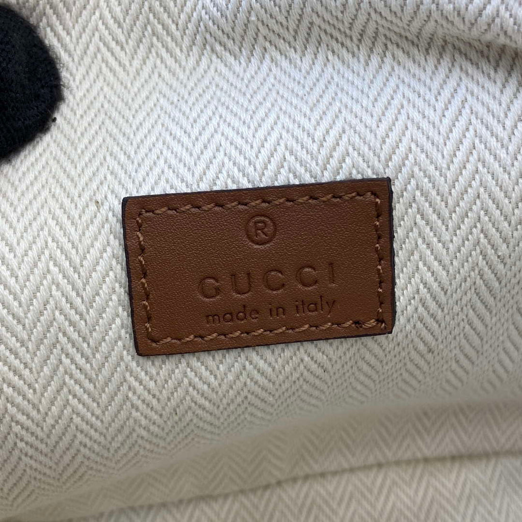 Gucci 821155 GG Emblem small crossbody bag Beige and dark brown