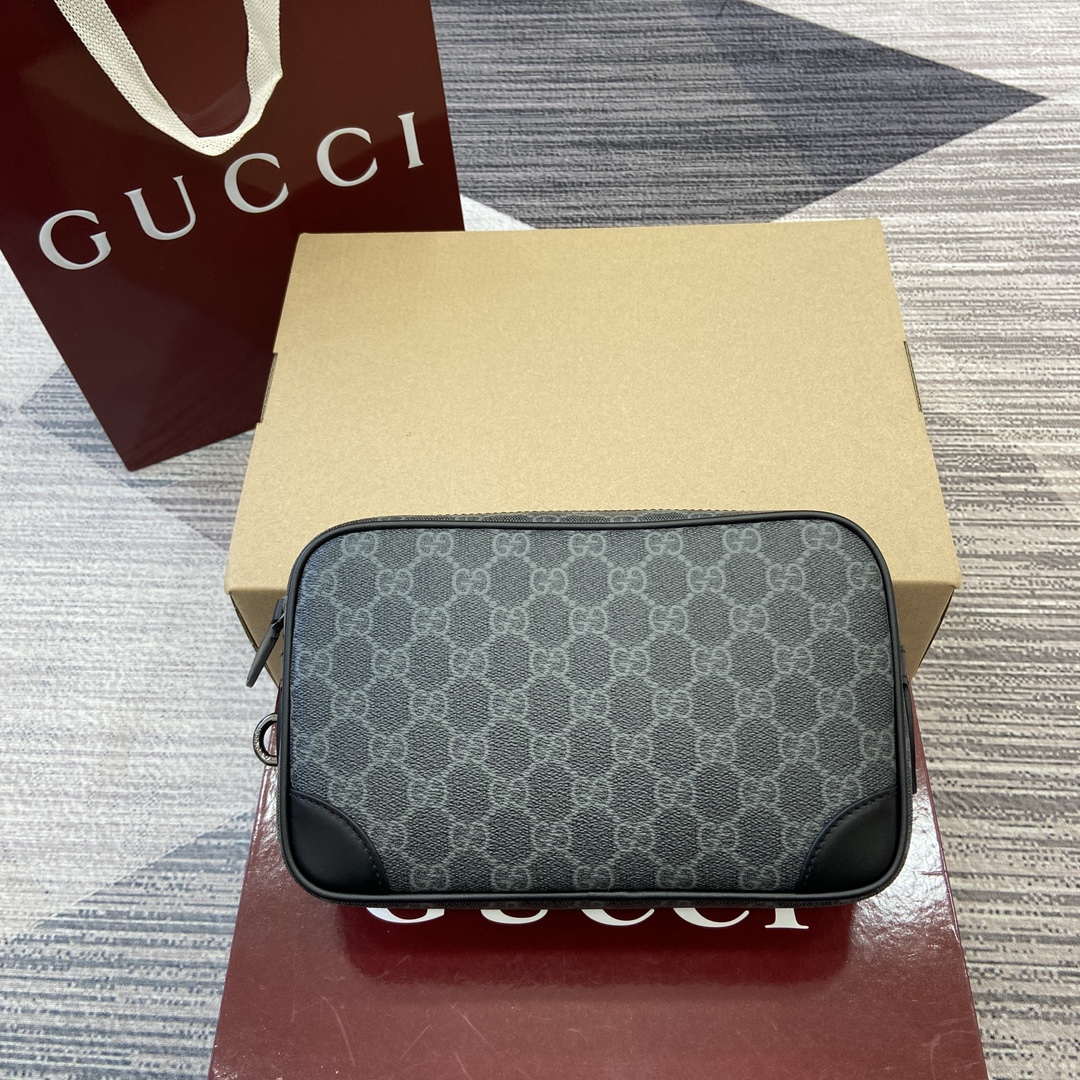 Gucci 821164 GG Emblem small toiletry case Black