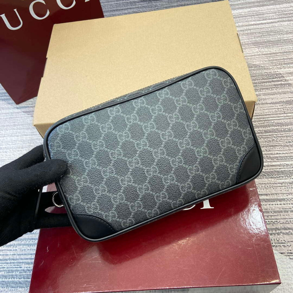 Gucci 821164 GG Emblem small toiletry case Black