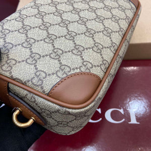 Gucci 821164 GG Emblem small toiletry case Beige and dark brown - Default Title - View 6