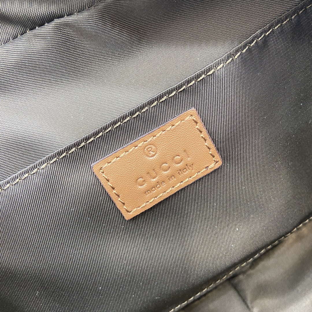 Gucci 821164 GG Emblem small toiletry case Beige and dark brown - Default Title - View 11