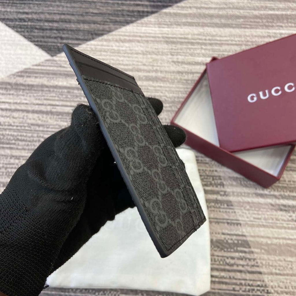 Gucci 821208 GG Emblem card case Black