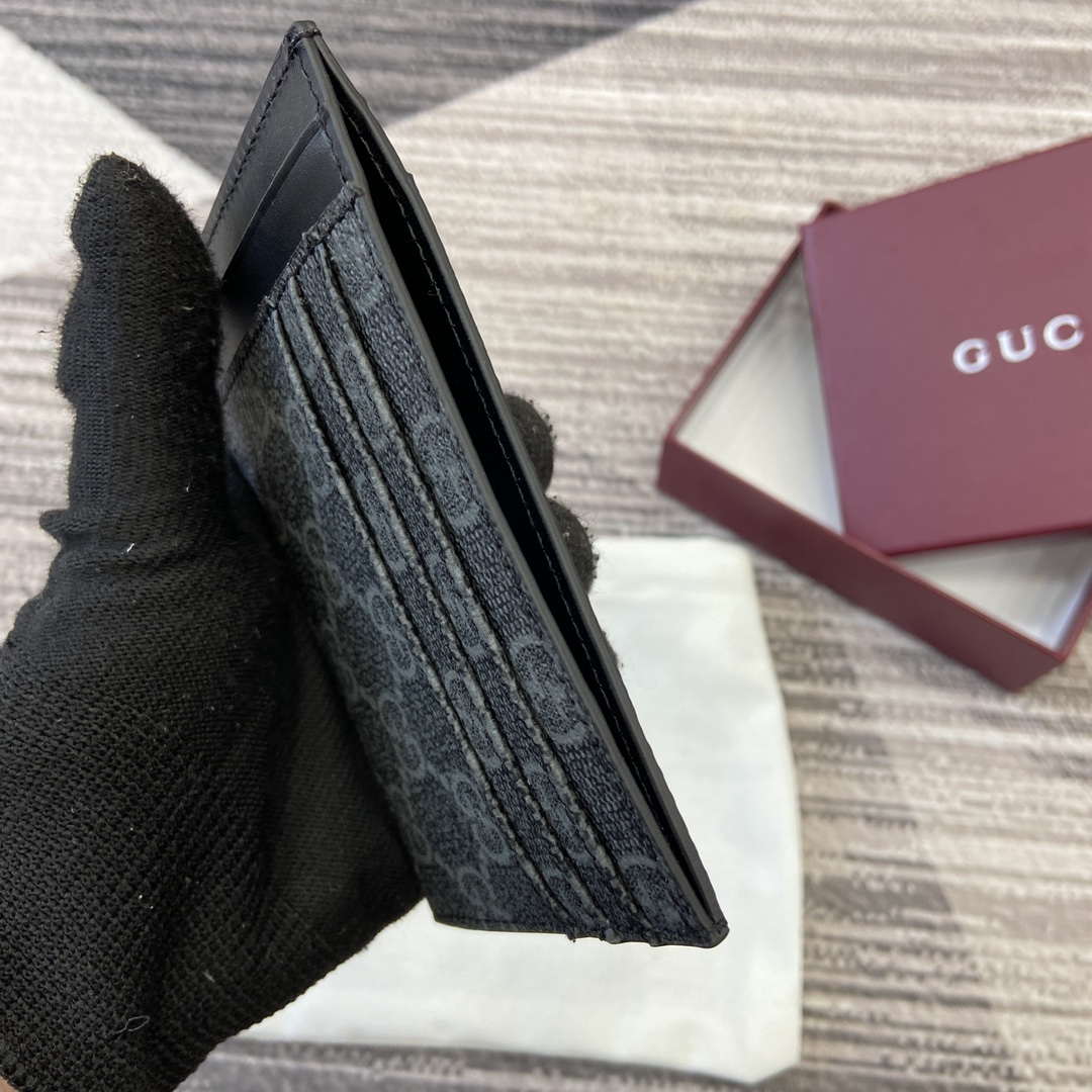 Gucci 821208 GG Emblem card case Black - Default Title - View 6