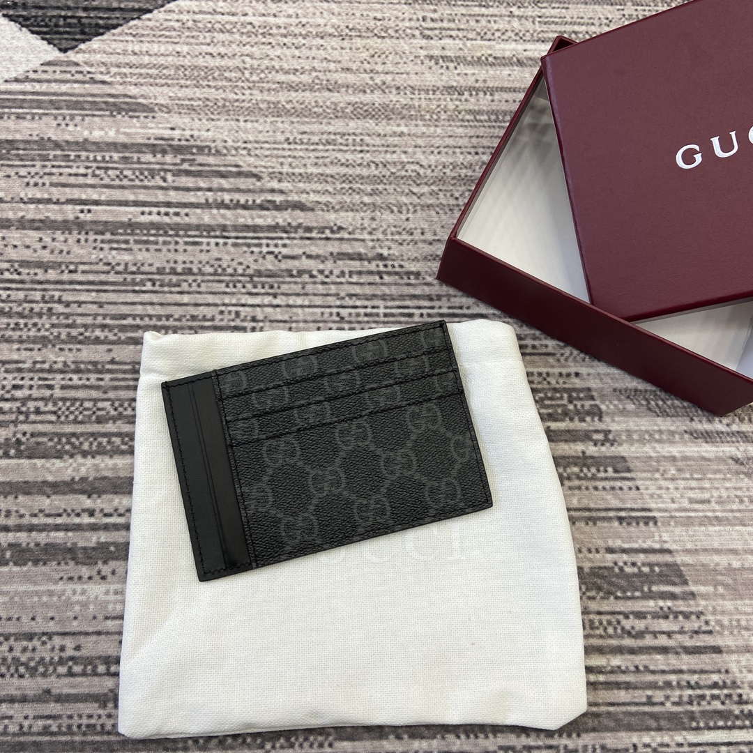Gucci 821208 GG Emblem card case Black - Default Title - View 9