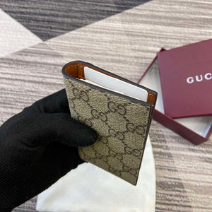 Gucci 821209 GG Emblem bi-fold card case Beige and dark brown - Default Title - View 5