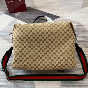 Gucci 821668 GG Canvas Medium Duffle Bag Brown - Default Title - View 1