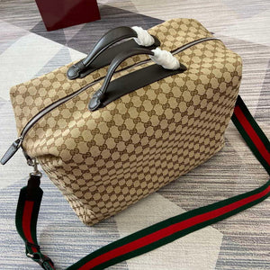 Gucci 821668 GG Canvas Medium Duffle Bag Brown - Default Title - View 4