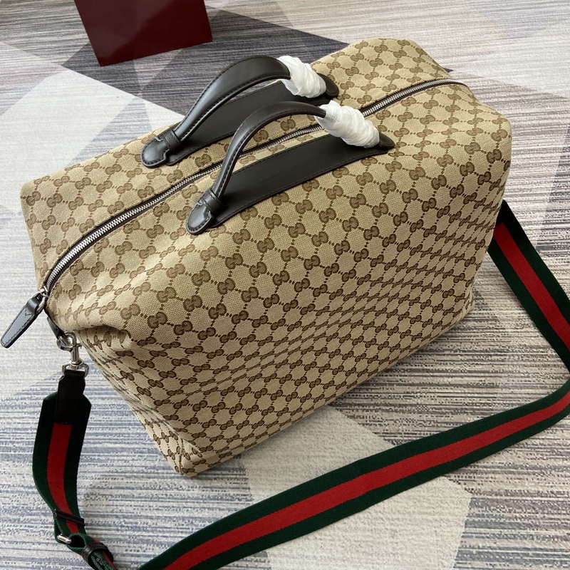 Gucci 821668 GG Canvas Medium Duffle Bag Brown - Default Title - View 4