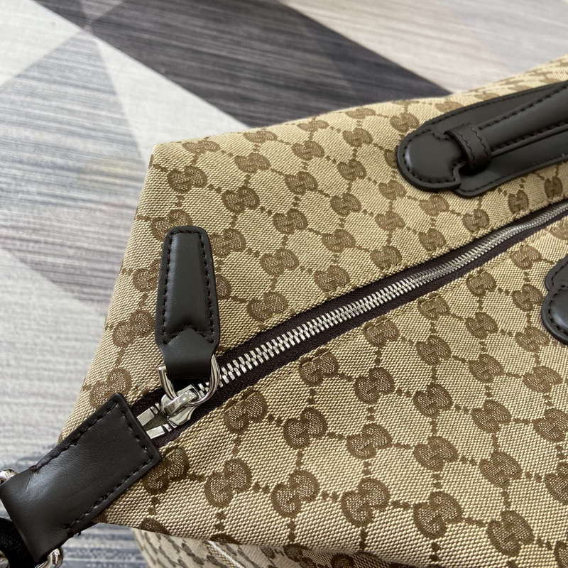 Gucci 821668 GG Canvas Medium Duffle Bag Brown