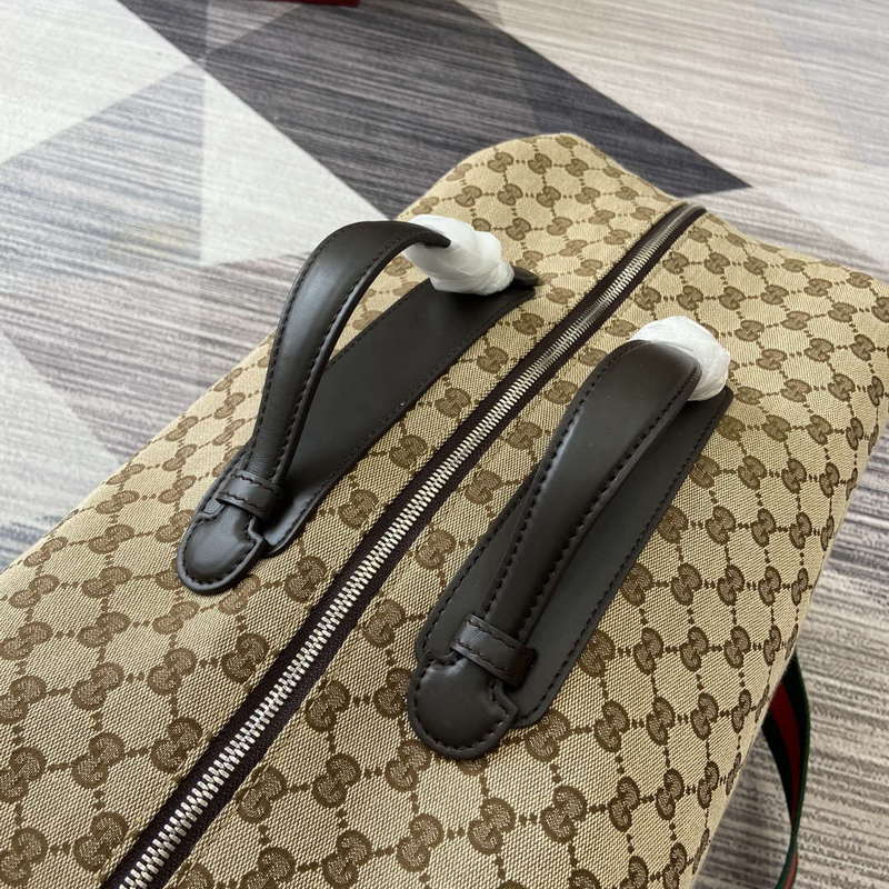 Gucci 821668 GG Canvas Medium Duffle Bag Brown