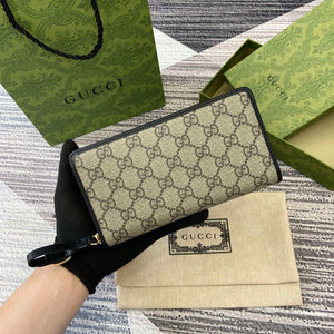 Gucci 821803 GG Emblem Beige and Black mini wallet - Default Title - View 1