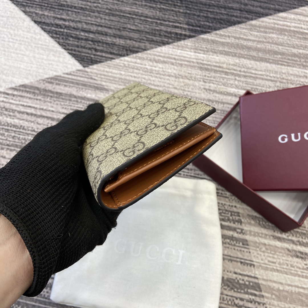 Gucci 821213 GG Emblem Beige and Brown mini wallet - Default Title - View 3