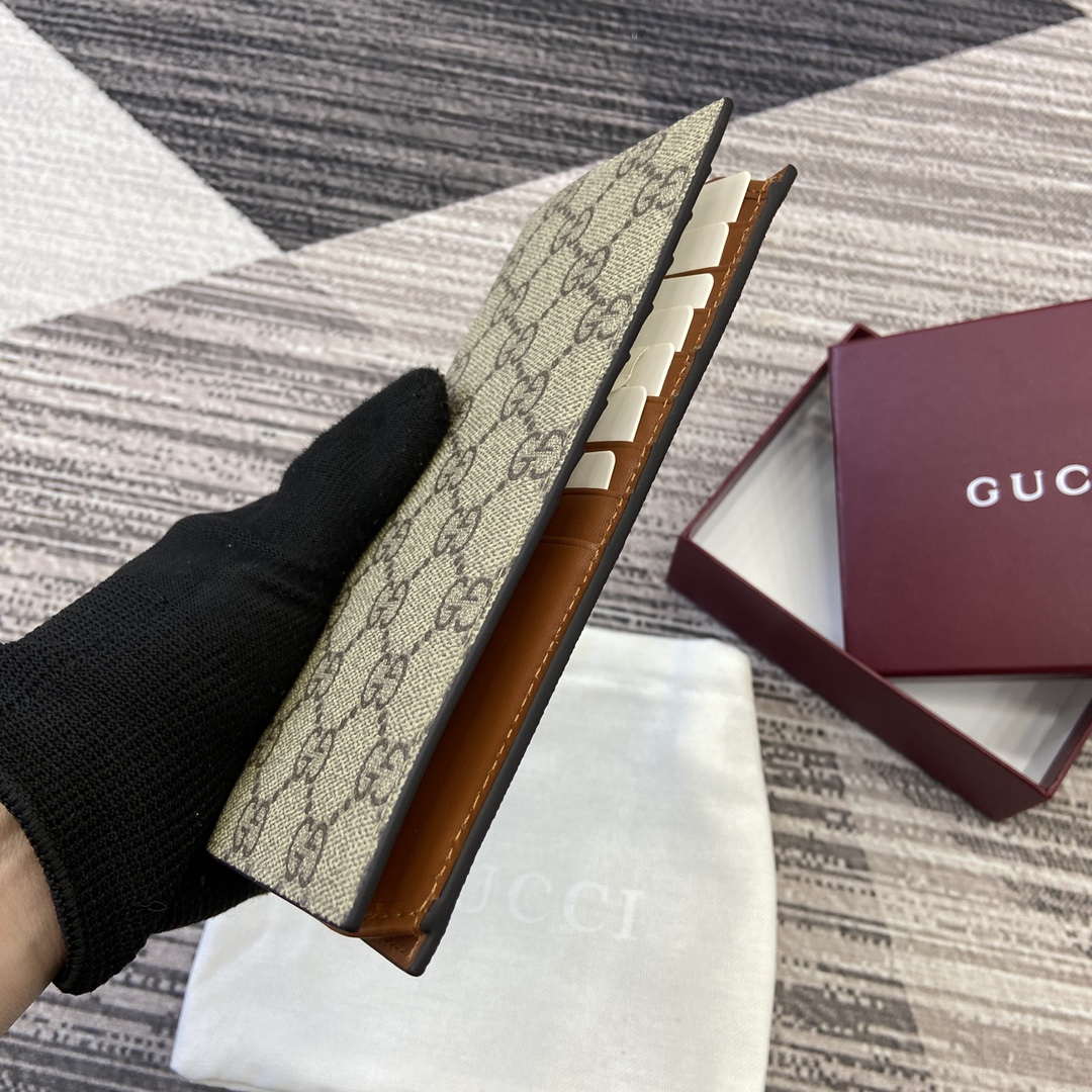 Gucci 821213 GG Emblem Beige and Brown mini wallet - Default Title - View 4