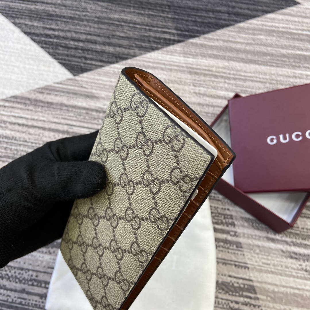 Gucci 821213 GG Emblem Beige and Brown mini wallet - Default Title - View 5