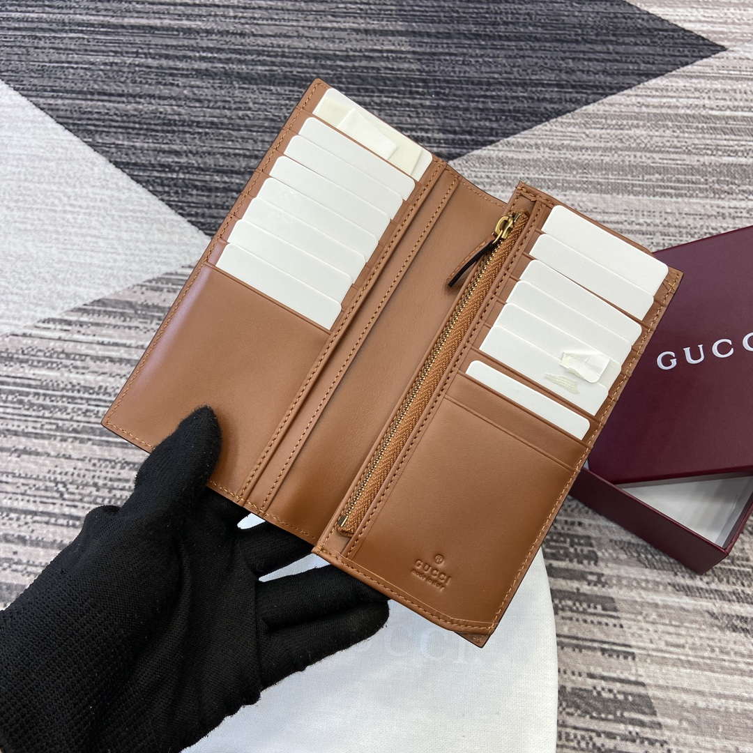 Gucci 821213 GG Emblem Beige and Brown mini wallet - Default Title - View 6