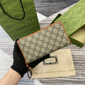 Gucci 821803 GG Emblem Beige and dark brown mini wallet - Default Title - View 1