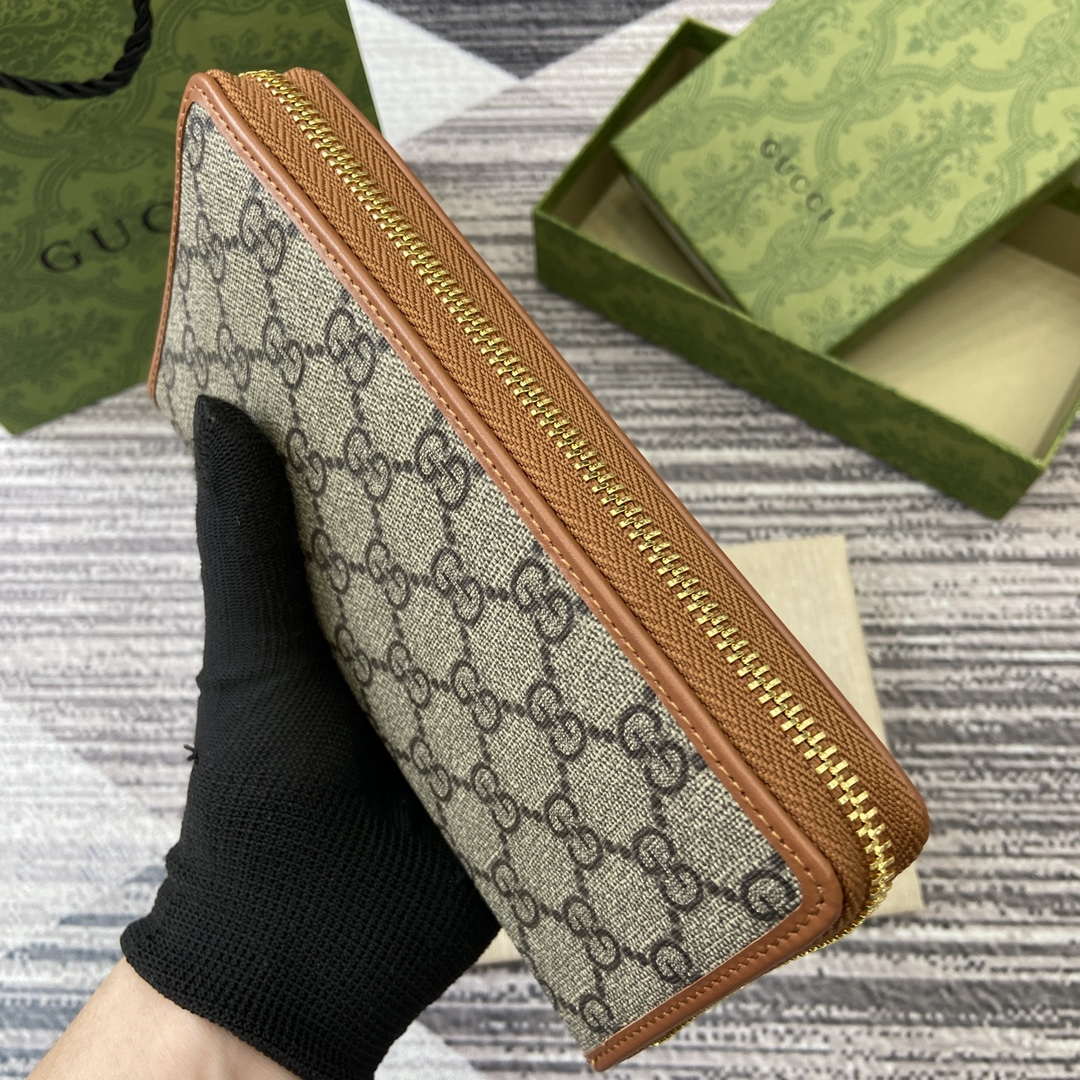 Gucci 821803 GG Emblem Beige and dark brown mini wallet - Default Title - View 6