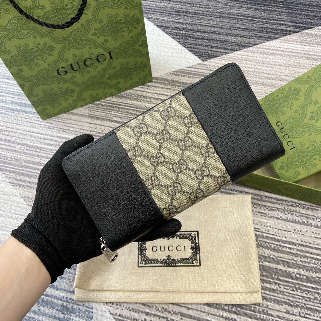 Gucci GG Emblem Black and  Beige 821803 mini wallet - Default Title - View 3