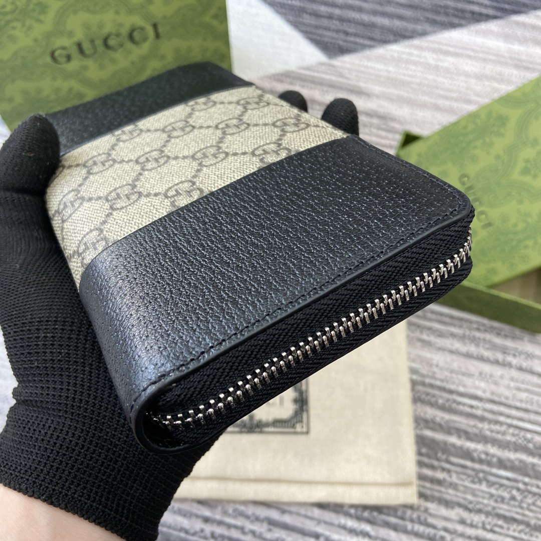 Gucci GG Emblem Black and  Beige 821803 mini wallet - Default Title - View 7