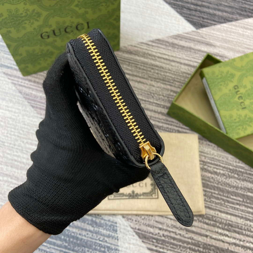 Gucci 821803 GG Emblem ultra-soft black embossing Black