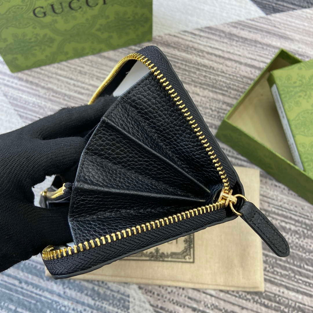 Gucci 821803 GG Emblem ultra-soft black embossing Black