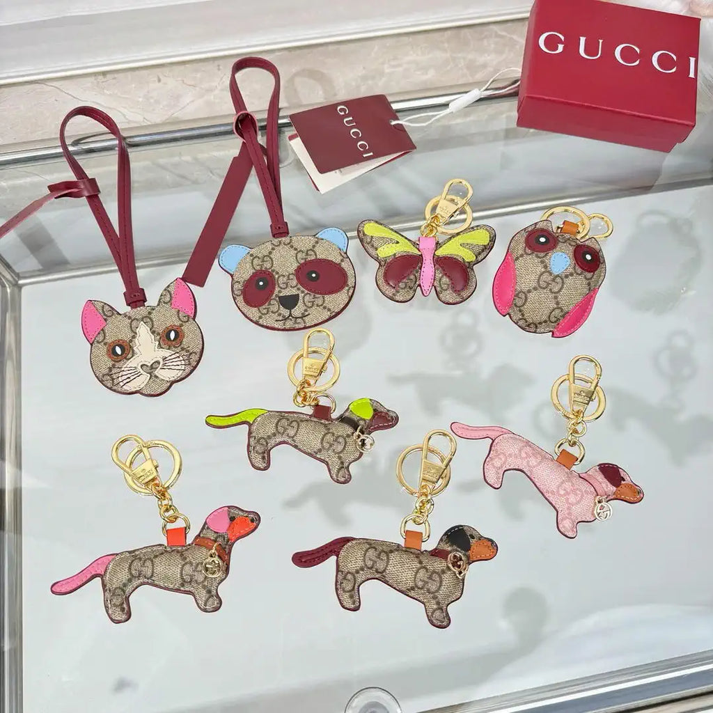 Gucci 821812 GG Marmont Keychain Dog-shaped bag charm