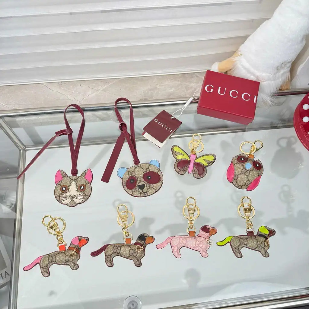 Gucci 821812 GG Marmont Keychain Dog-shaped bag charm