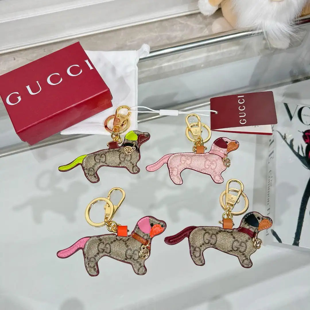 Gucci 821812 GG Marmont Keychain Dog-shaped bag charm