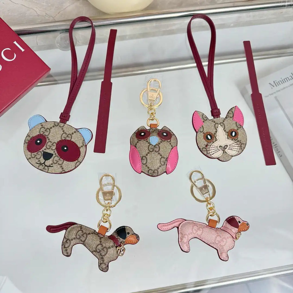 Gucci 821812 GG Marmont Keychain Dog-shaped bag charm