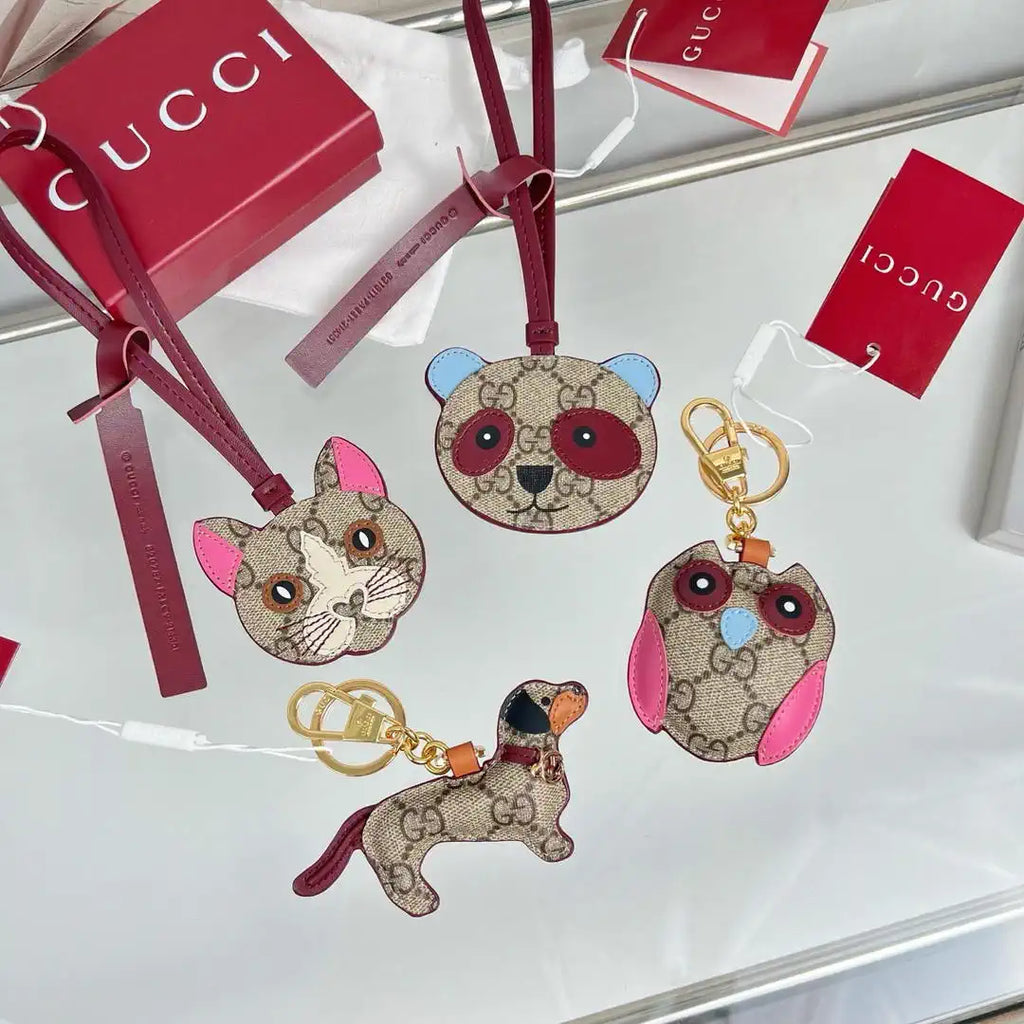 Gucci 821812 GG Marmont Keychain Dog-shaped bag charm