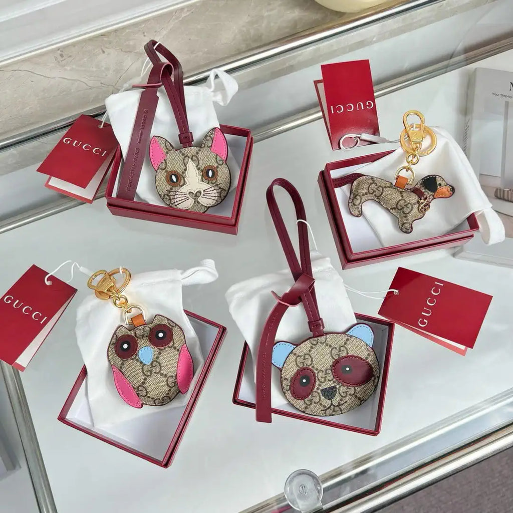 Gucci 821812 GG Marmont Keychain Dog-shaped bag charm