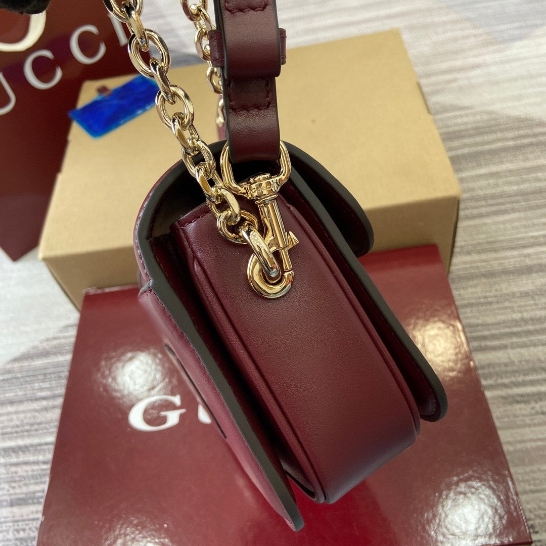 Gucci 826761 Go Small Shoulder Bag Anchora Red