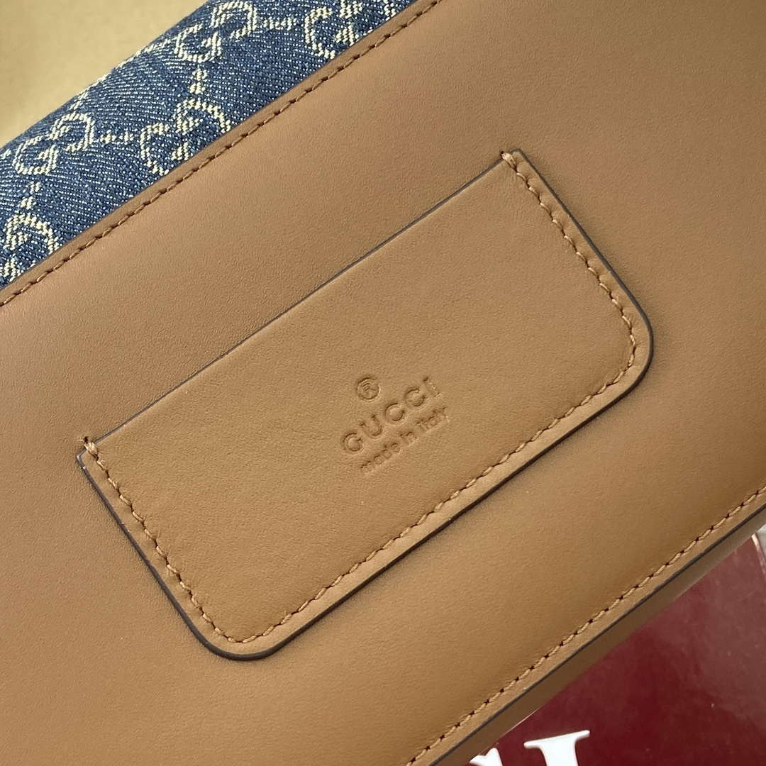 Gucci 826761 Gucci Go Small Shoulder Bag Blue Jeans - Default Title - View 11