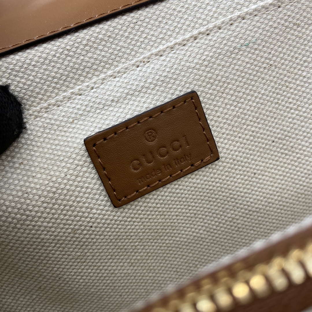 Gucci 826761 Gucci Go Small Shoulder Bag Brown Cloth