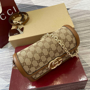 Gucci 826761 Gucci Go Small Shoulder Bag Brown Cloth - Default Title - View 4