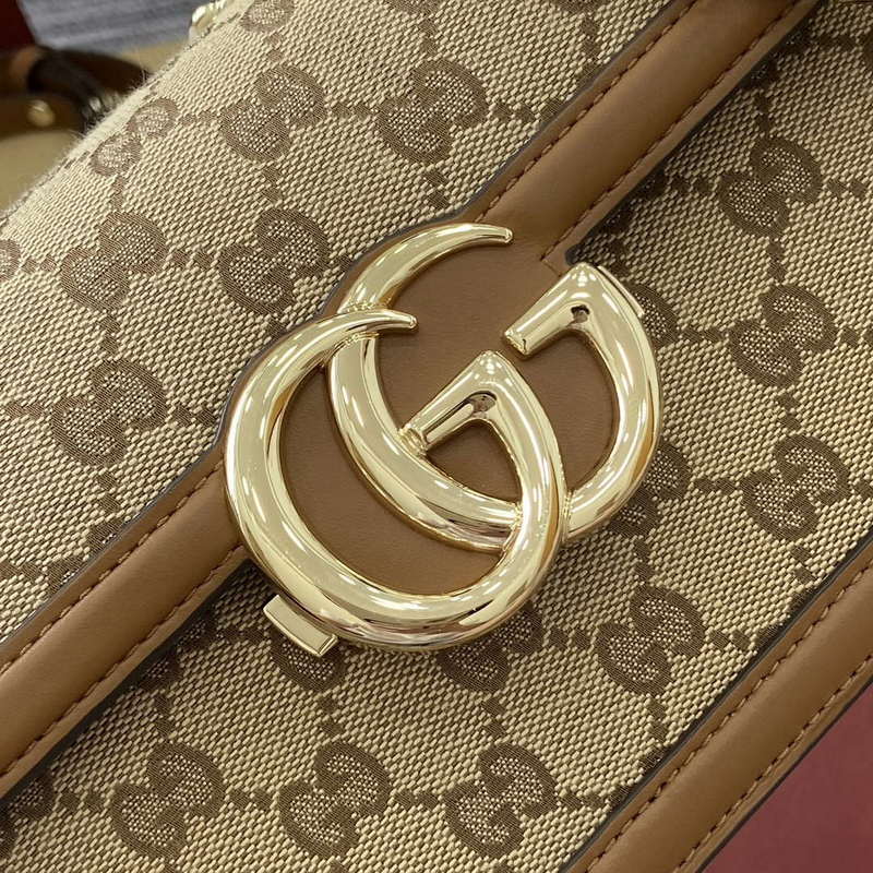 Gucci 826761 Gucci Go Small Shoulder Bag Brown Cloth