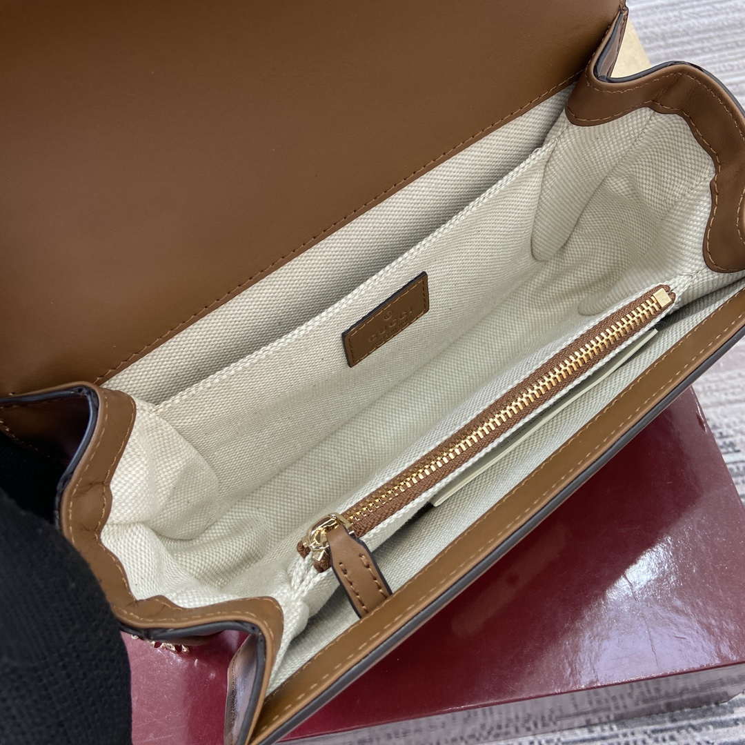 Gucci 826761 Gucci Go Small Shoulder Bag Brown Cloth - Default Title - View 9