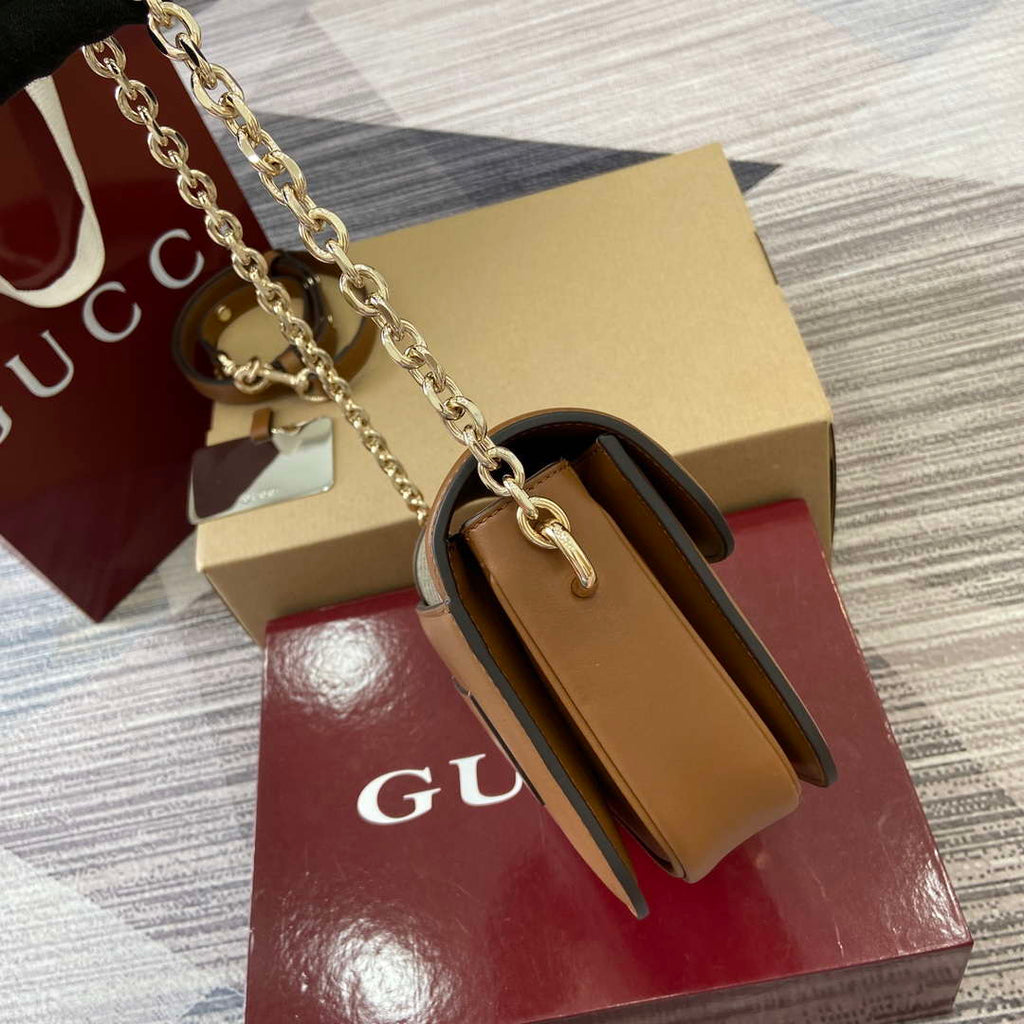 Gucci 826761 Gucci Go Small Shoulder Bag Brown PVC