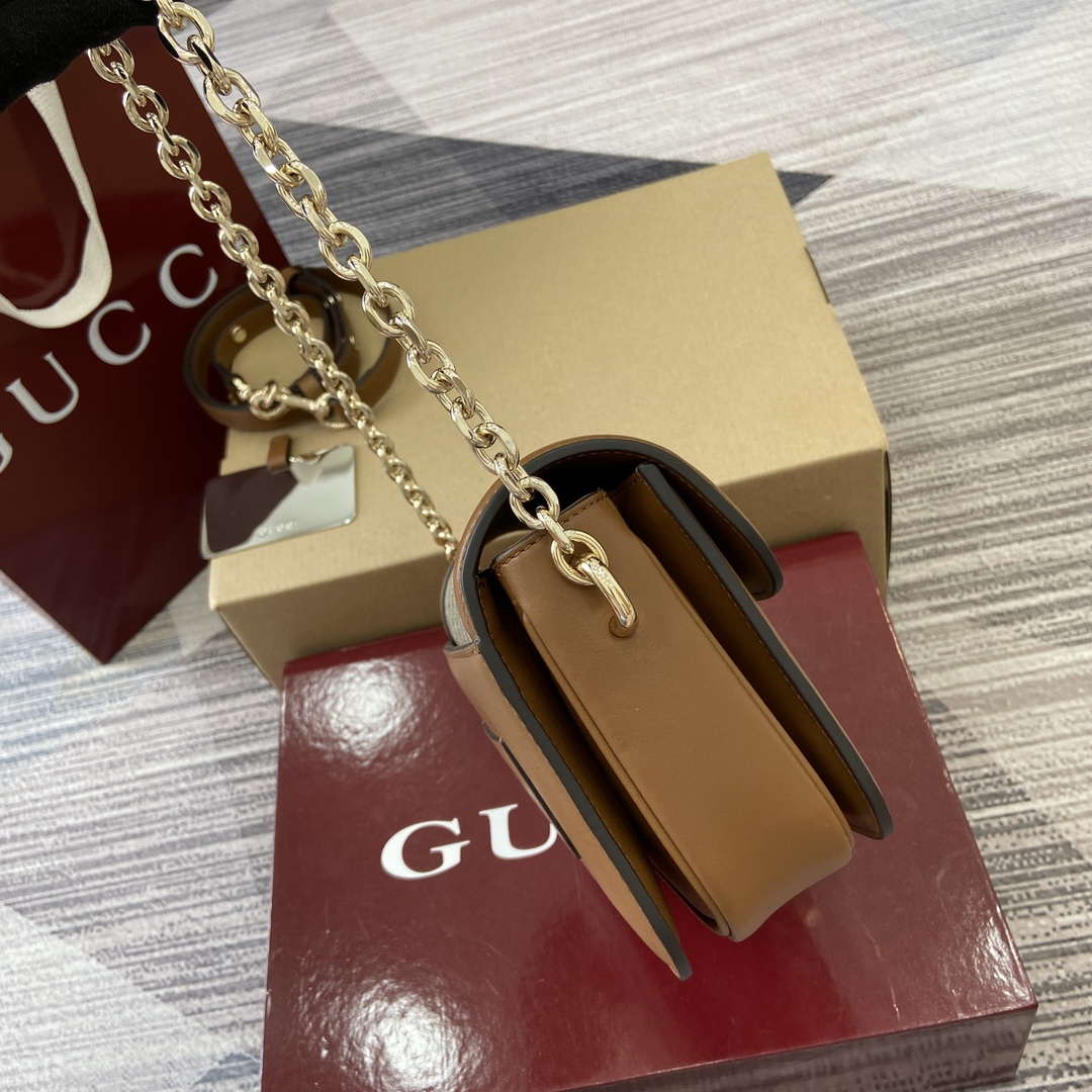 Gucci 826761 Gucci Go Small Shoulder Bag Brown PVC