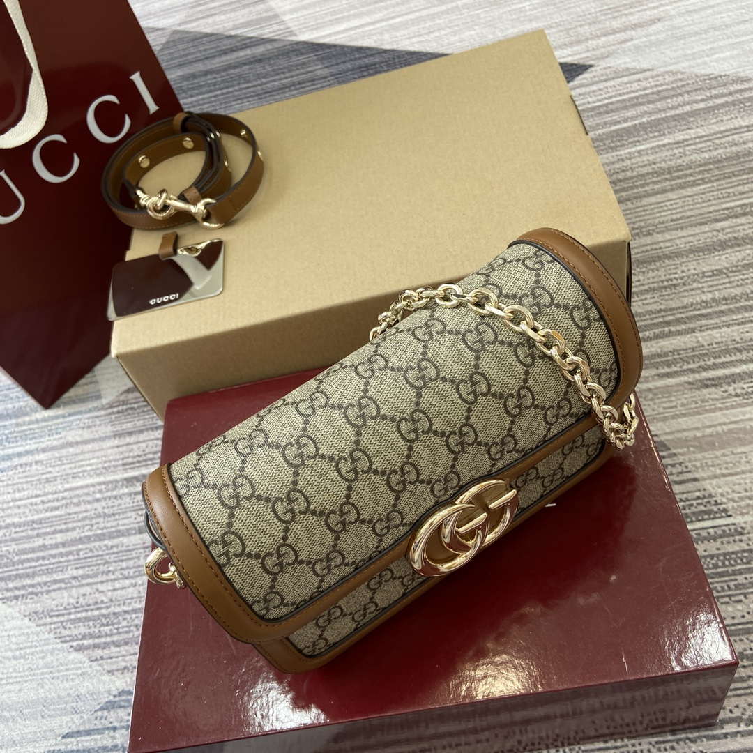 Gucci 826761 Gucci Go Small Shoulder Bag Brown PVC