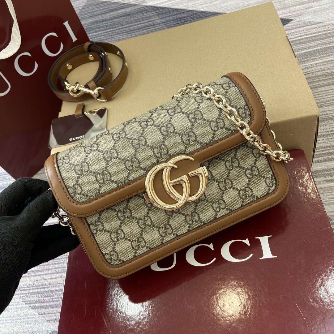 Gucci 826761 Gucci Go Small Shoulder Bag Brown PVC - Default Title - View 5