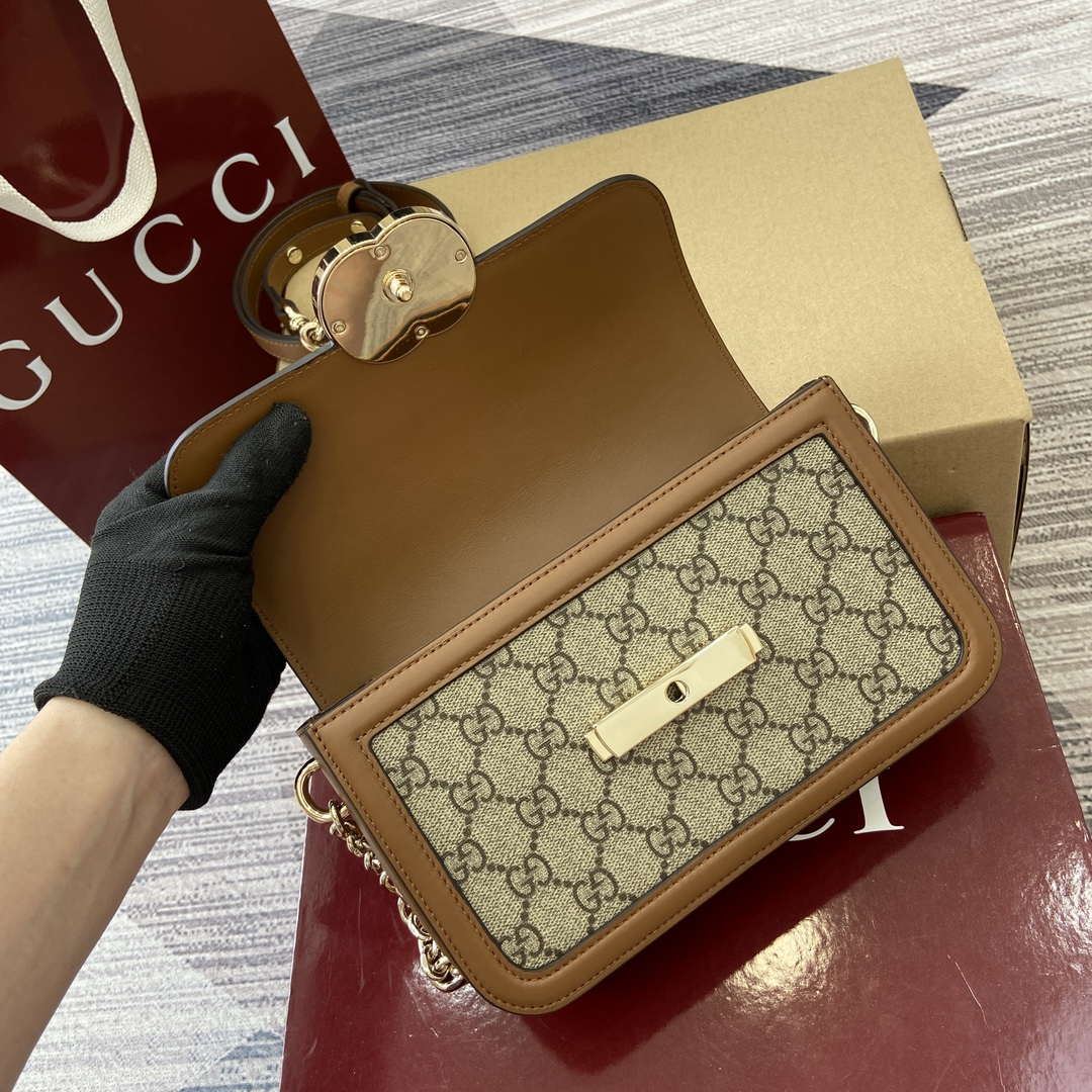 Gucci 826761 Gucci Go Small Shoulder Bag Brown PVC - Default Title - View 8