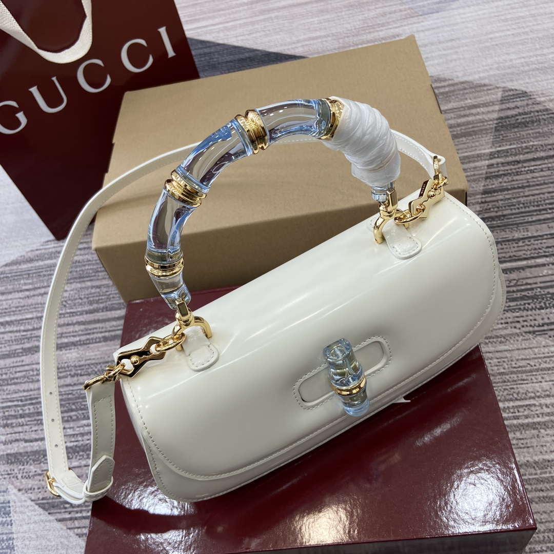 Gucci 827750 Gucci Bamboo Diva Medium Bag White - Default Title - View 10