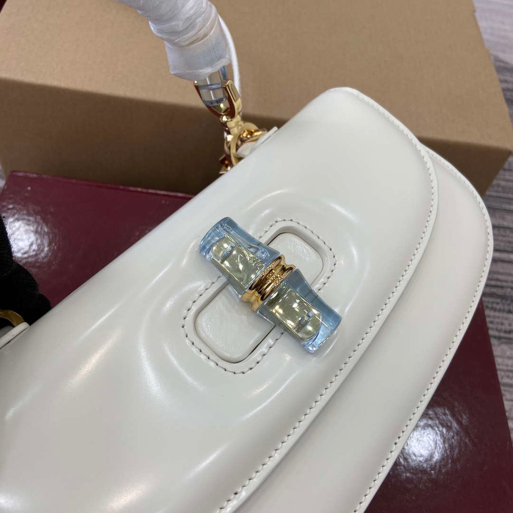 Gucci 827750 Gucci Bamboo Diva Medium Bag White