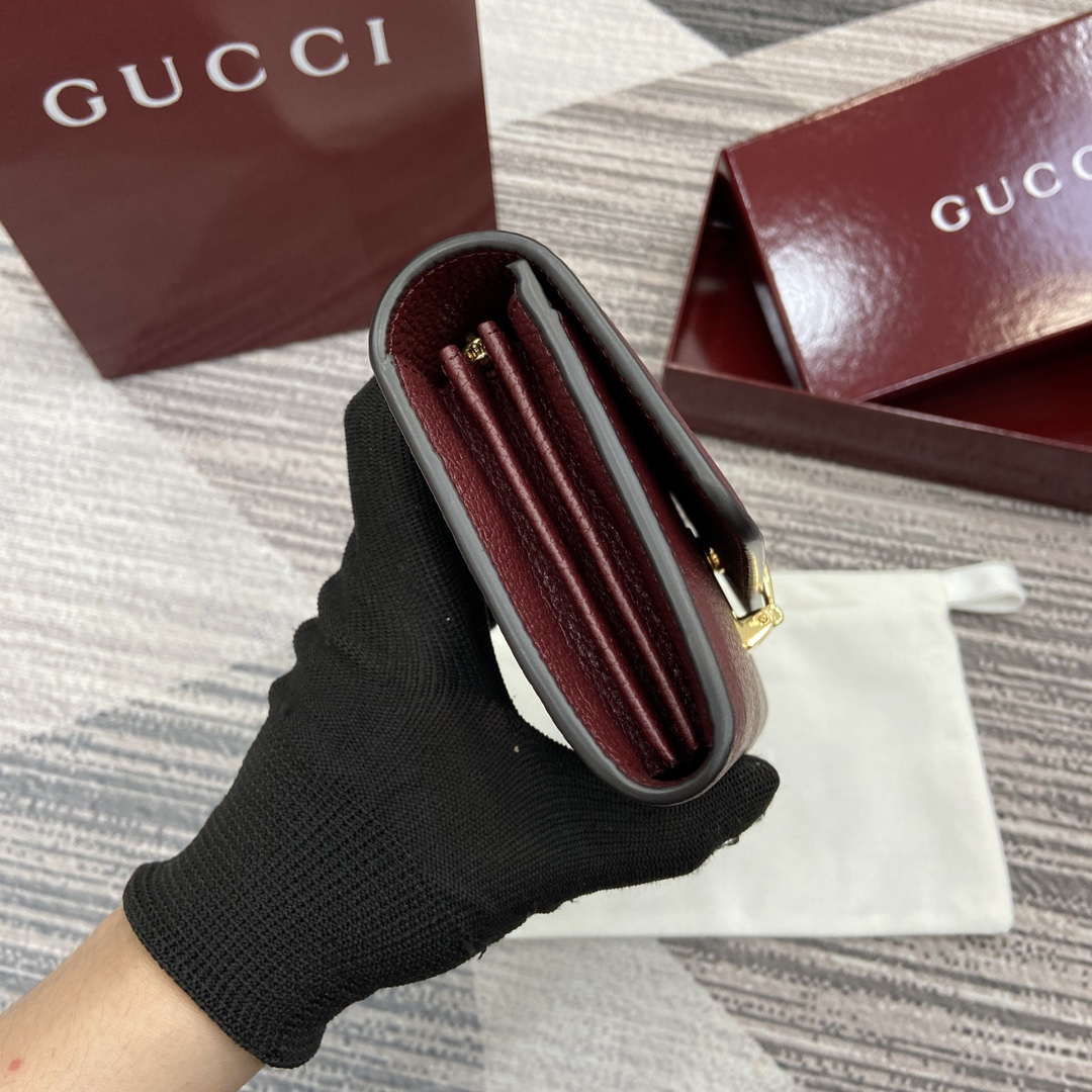 Gucci 828147 Gucci Softbit Continental Wallet Ancora red - Default Title - View 3