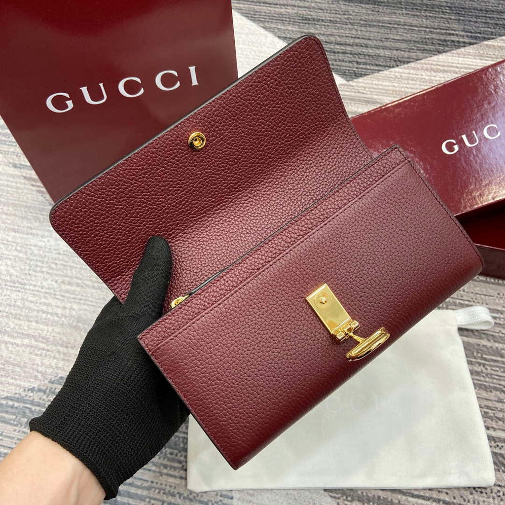 Gucci 828147 Gucci Softbit Continental Wallet Ancora red