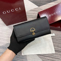 Gucci 828147 Gucci Softbit Continental Wallet Black - Default Title - View 1