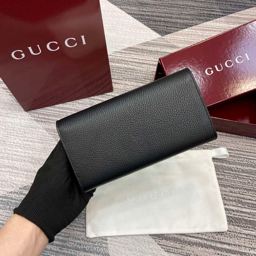 Gucci 828147 Gucci Softbit Continental Wallet Black